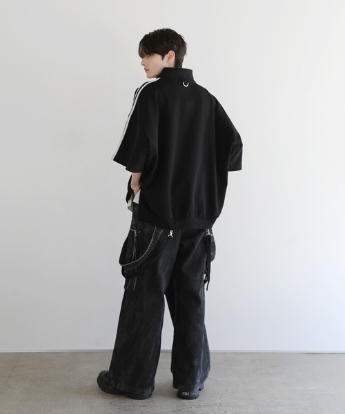 LILL トラックジャケット ルーズシルエットコットンポンチドレープトラックハーフジップ