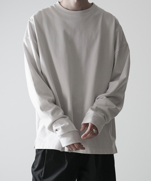 「RUUBON」 長(zhǎng)袖Tシャツ M ブラック×ホワイト メンズ