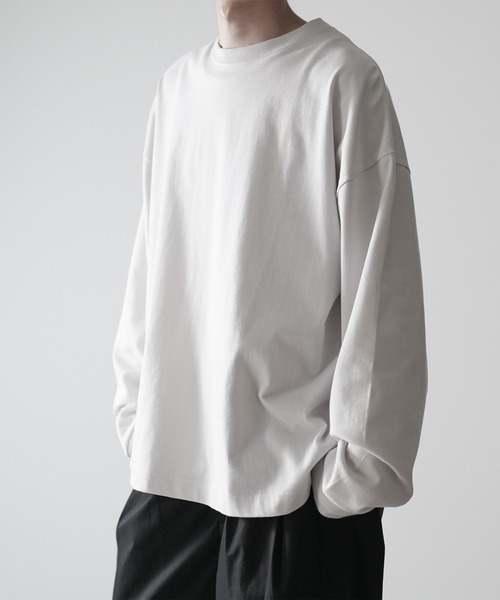 「RUUBON」 長(zhǎng)袖Tシャツ M ブラック×ホワイト メンズ