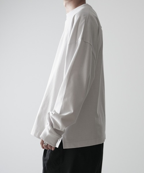 「RUUBON」 長(zhǎng)袖Tシャツ M ブラック×ホワイト メンズ