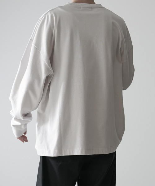 「RUUBON」 長(zhǎng)袖Tシャツ M ブラック×ホワイト メンズ