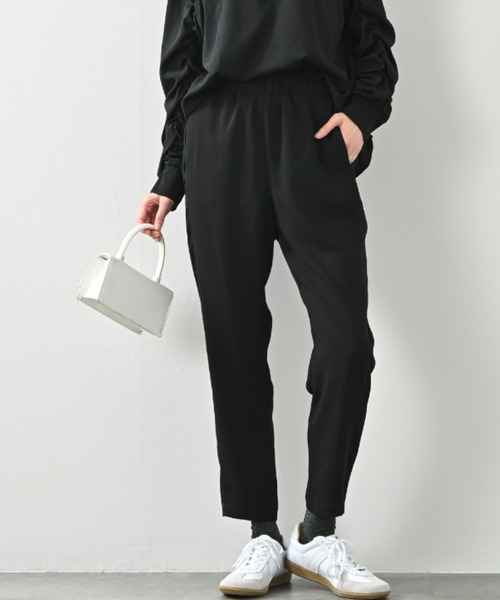 ♡美品♡MARK&LONAレディースサイドラインロゴ　ロングパンツ　ブラック ♡美品♡MARK&LONAレディースサイドラインロゴ ロングパンツ