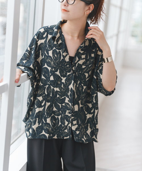 Spick & Span DEVEAUXハーフスリーブシャツ Spick＆Span ブラウス シャツ DEVEAUXハーフスリーブシャツ