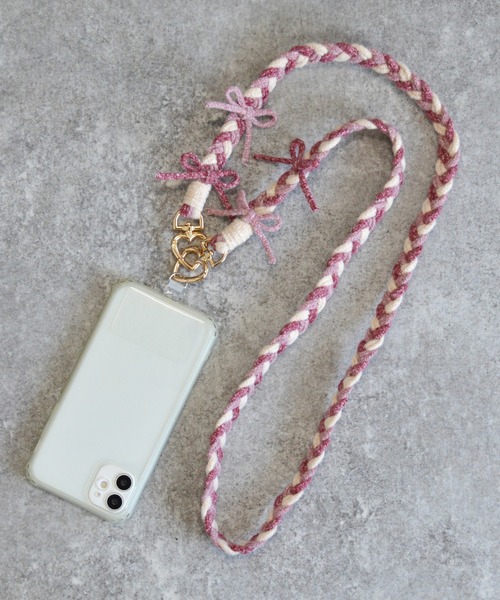 ALTROSE（アルトローズ） スマホショルダー リボン編みスマホ