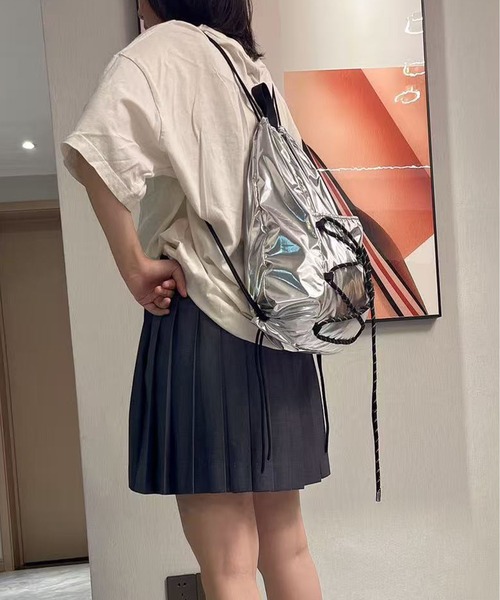 美品❣️caramel ナップサック CARAMEL ナップサック リュック ピンク 花柄 - メルカリ