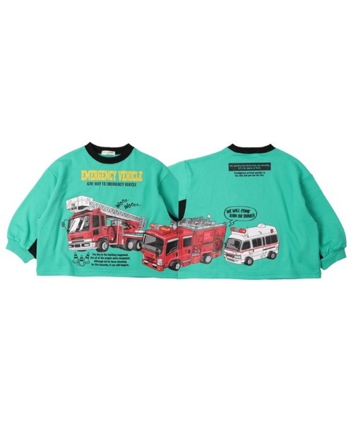 KIDS FOREST トレーナー KR 裏毛働く車トレーナー キッズ 子供服