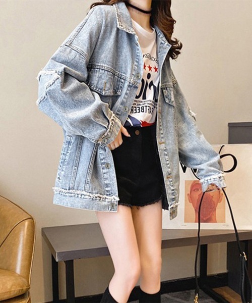 「Miniministore」 デニムジャケット L サックスブルー レディース