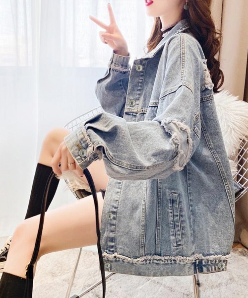 「Miniministore」 デニムジャケット L サックスブルー レディース
