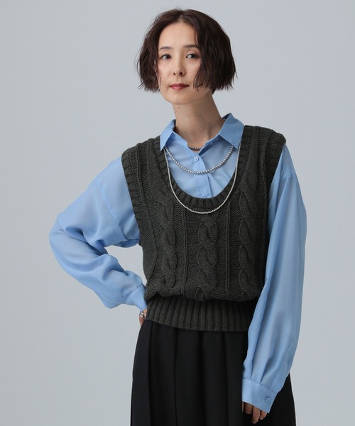 LEPSIM（レプシィム） ベスト ジレ 3.5ゲージケーブルUネックベスト