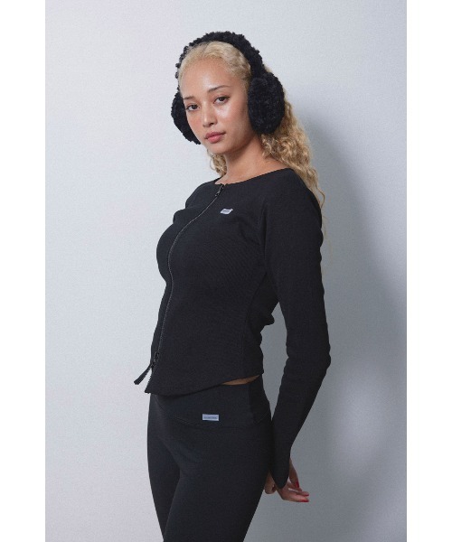 ALEXIA STAM（アリシアスタン） tシャツ Wellness Zip Up Rib Top/ZIP