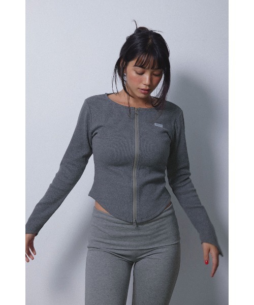 ALEXIA STAM（アリシアスタン） tシャツ Wellness Zip Up Rib Top/ZIP