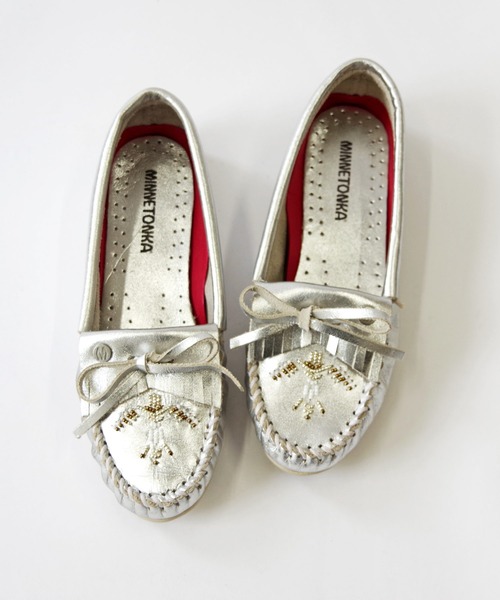 デッキシューズ モカシン MINNETONKA ミネトンカ / ビーズ刺繍 スエードモカシン THUNDERBIRD ANIMIKI サンダーバード