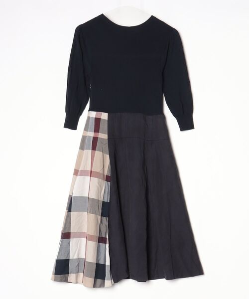 「BLUE LABEL CRESTBRIDGE」 ドッキングワンピース 36 ネイビー レディース_画像2