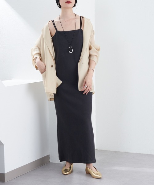 「SHENERY」 キャミソールワンピース 38 グレー レディース_画像3