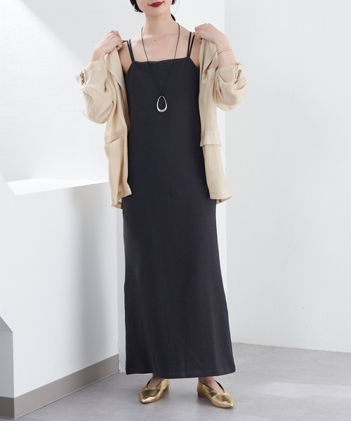 「SHENERY」 キャミソールワンピース 38 グレー レディース_画像4