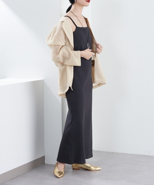 「SHENERY」 キャミソールワンピース 38 グレー レディース_画像5