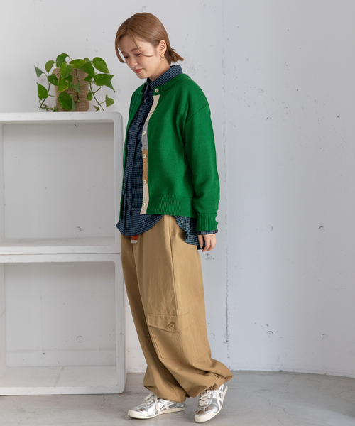 POU DOU DOU（プードゥドゥ） カーディガン 下前立て配色クルーネック