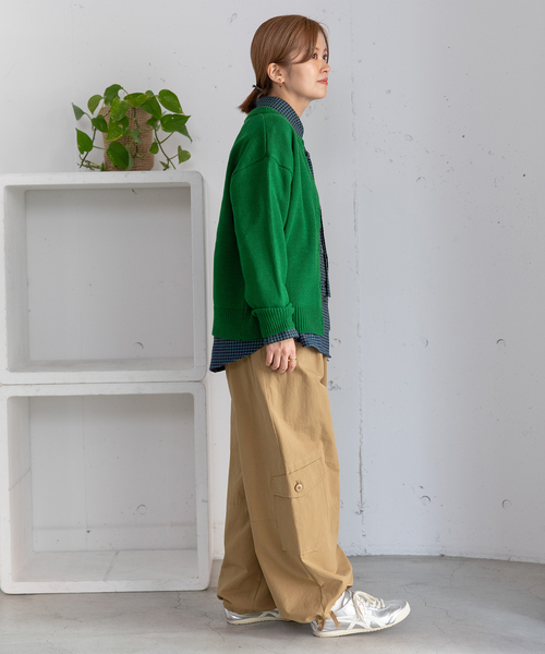 POU DOU DOU（プードゥドゥ） カーディガン 下前立て配色クルーネック