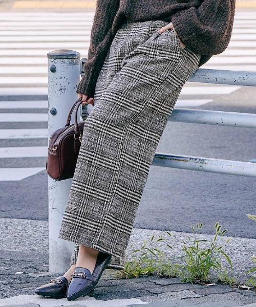 パンツ チェック柄ワイドパンツ レディース : ZOZOTOWN Yahoo!店