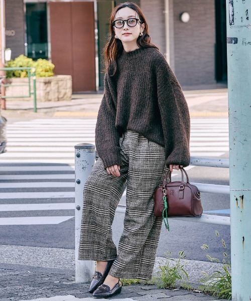 パンツ チェック柄ワイドパンツ レディース : ZOZOTOWN Yahoo!店