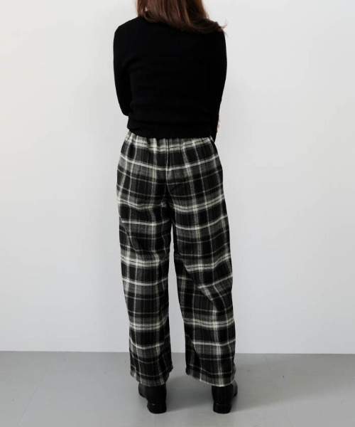 パンツ チェック柄ワイドパンツ レディース : ZOZOTOWN Yahoo!店