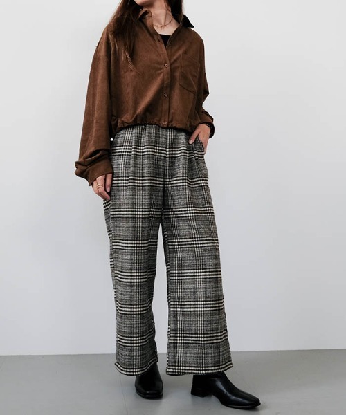 パンツ チェック柄ワイドパンツ レディース : ZOZOTOWN Yahoo!店
