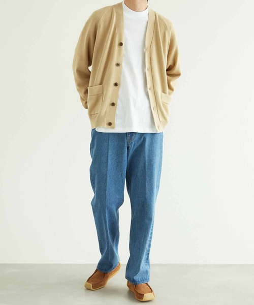 「WILD LIFE TAILOR Adam et Rope'」 ニットカーディガン L ベージュ メンズ_画像3