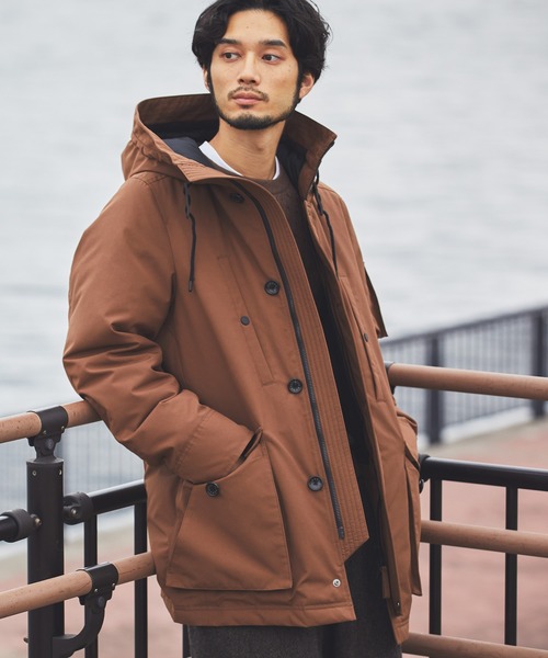 NANO universe（ナノ・ユニバース） ダウンコート S ブラウン メンズ