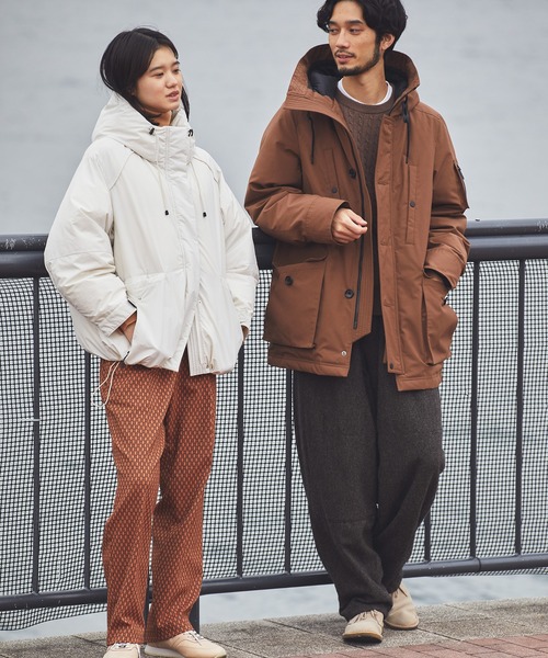 NANO universe（ナノ・ユニバース） ダウンコート S ブラウン メンズ