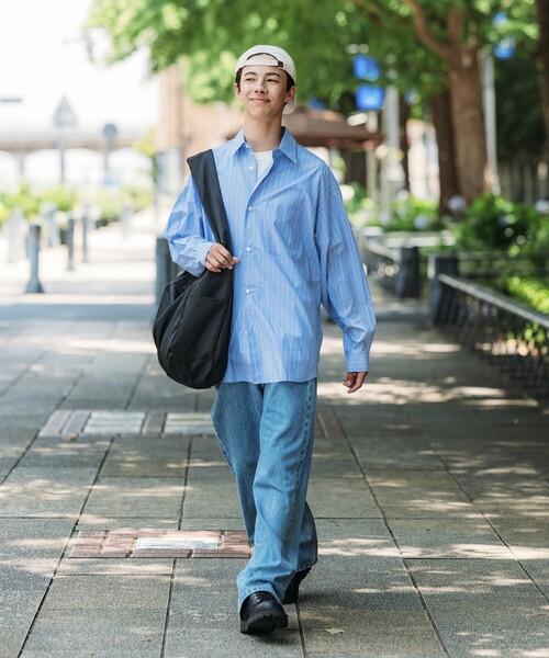 「FREAK'S STORE」 長袖シャツ SMALL チャコールグレー メンズ_画像3