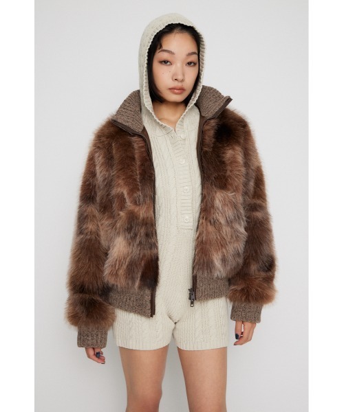 LAGUA GEM（ラグアジェム） ブルゾン アウター MIX KNIT FAUX FUR