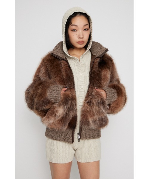 LAGUA GEM（ラグアジェム） ブルゾン アウター MIX KNIT FAUX FUR