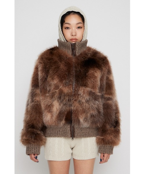 LAGUA GEM（ラグアジェム） ブルゾン アウター MIX KNIT FAUX FUR