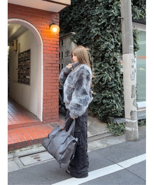 LAGUA GEM（ラグアジェム） ブルゾン アウター MIX KNIT FAUX FUR