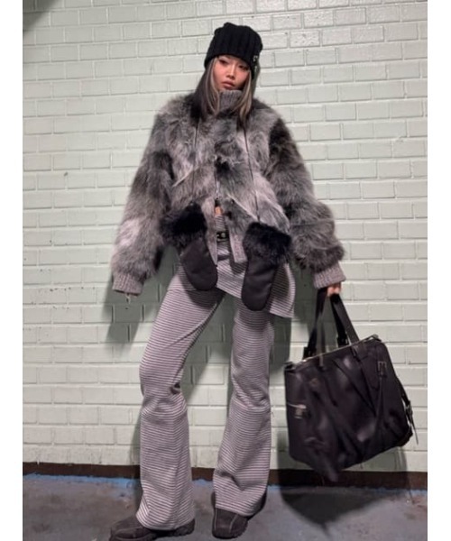 LAGUA GEM（ラグアジェム） ブルゾン アウター MIX KNIT FAUX FUR