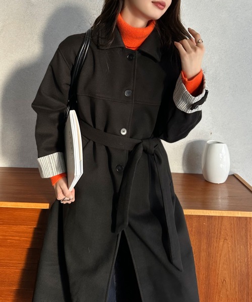 Eclat one コート チェスターコート 「Eclat one」袖口バイカラー