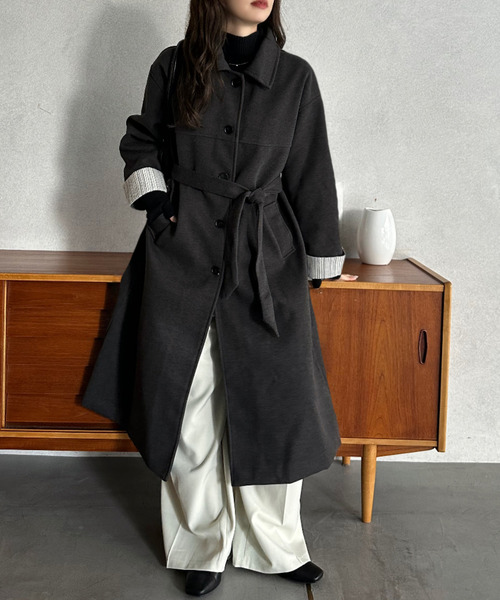 Eclat one コート チェスターコート 「Eclat one」袖口バイカラー