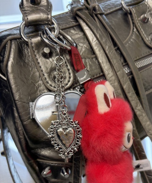 B.I.D. キーケース 「クロス＆ハートモチーフミラー付き バッグ