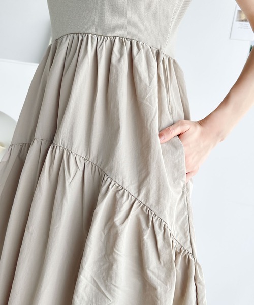 「classicalelf」 ノースリーブワンピース MEDIUM チャコールグレー レディース_画像5