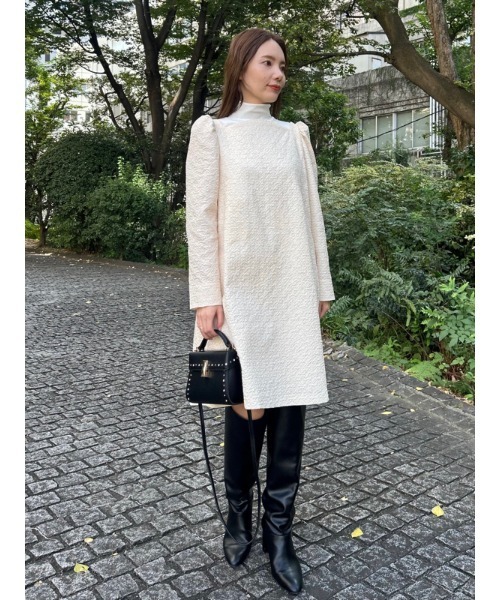 「CELFORD」 長袖ワンピース 36 ブラック レディース_画像2