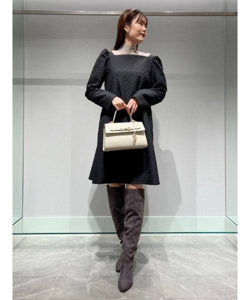 「CELFORD」 長袖ワンピース 36 ブラック レディース_画像3