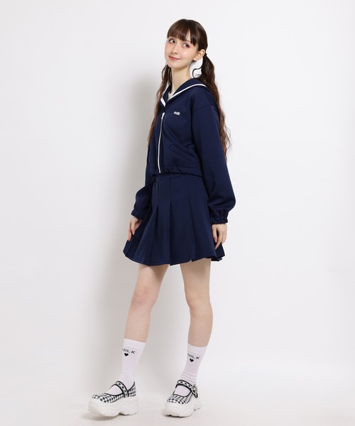 【新品未使用】ナイロンジャージースカート　ネイビー　WM MILK（ミルク） スカート Sailor ジャージ スカート : ZOZOTOWN Yahoo