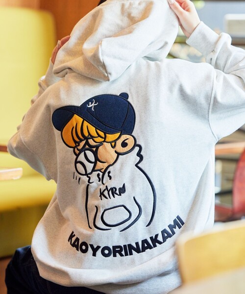 「kaoyorinakami」 プルオーバーパーカー MEDIUM チャコールグレー メンズ_画像7