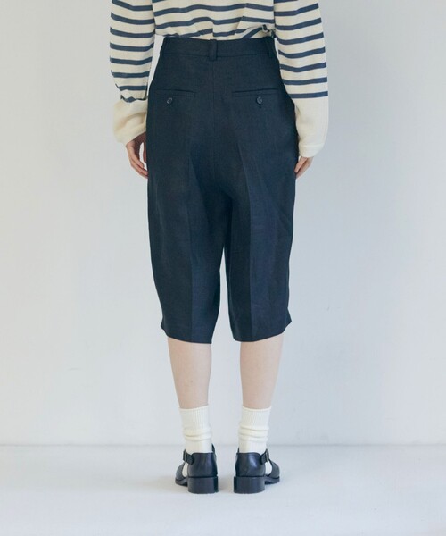 LOISIR ハーフパンツ パンツ 短パン 「セットアップ対応」リネンツイル