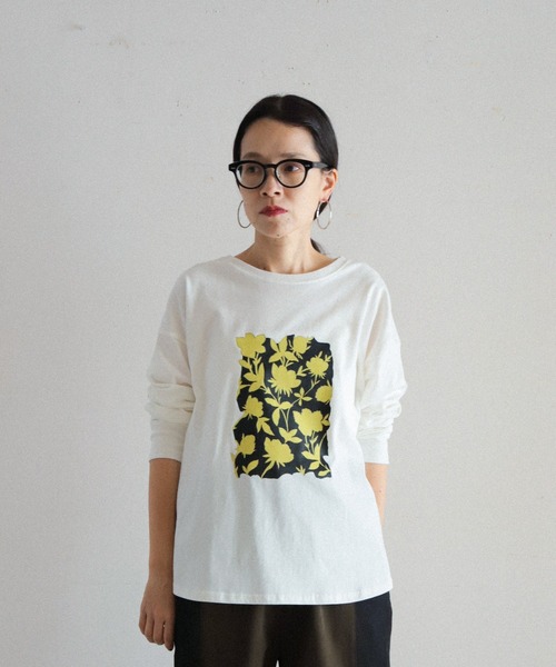 「FIL DE FER」 長袖カットソー FREE ホワイト×イエロー レディース_画像7