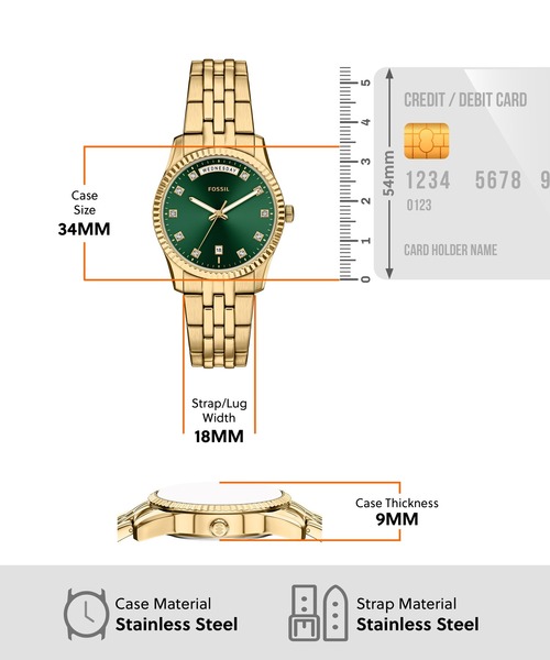 腕時計 フォッシル 腕時計 レディース アナログ ステンレス ES5460 レディースの画像