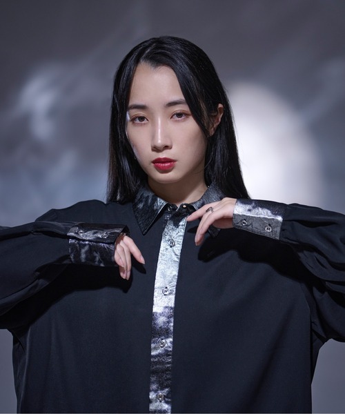 「Ellno Loset」 長袖シャツ MEDIUM ブラック系その他 メンズ_画像3