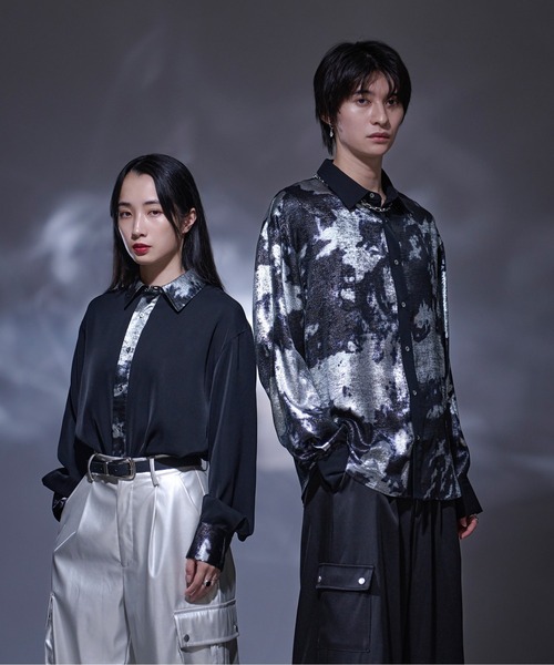 「Ellno Loset」 長袖シャツ MEDIUM ブラック系その他 メンズ_画像7