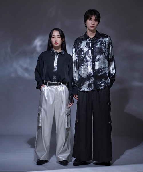 「Ellno Loset」 長袖シャツ MEDIUM ブラック系その他 メンズ_画像8