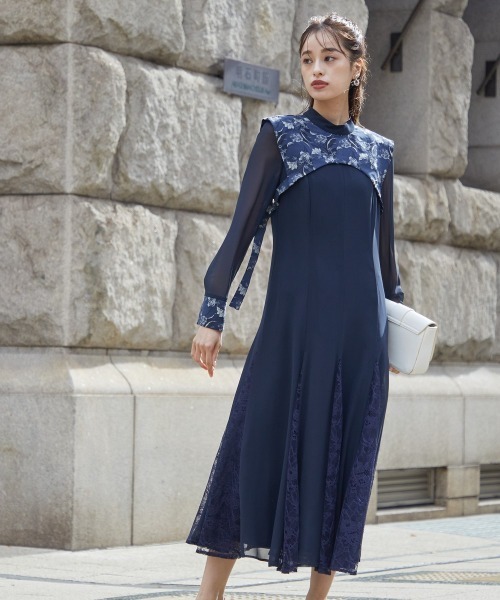 「Callarus」 長袖ワンピース LL ブラック レディース_画像8